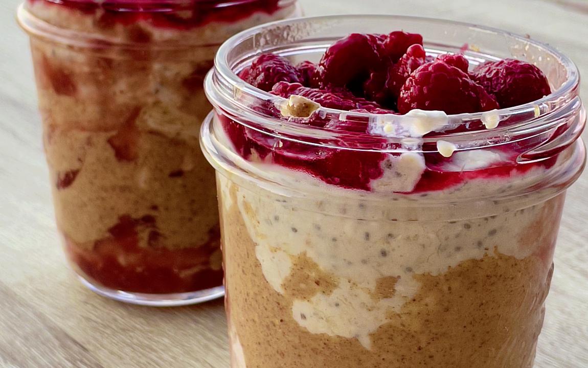 Peanut Butter & Jam Overnight Oats