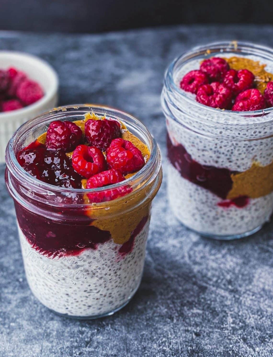 Raspberry Peanut butter Chia pudding