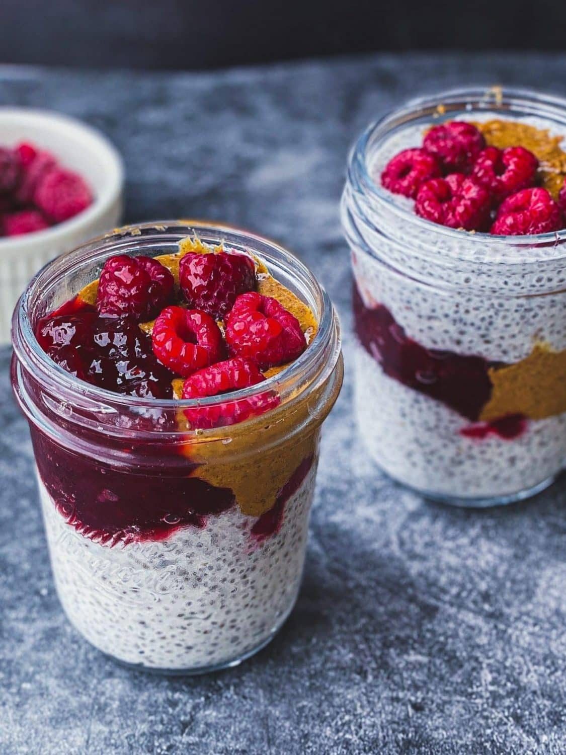 Raspberry Peanut butter Chia pudding