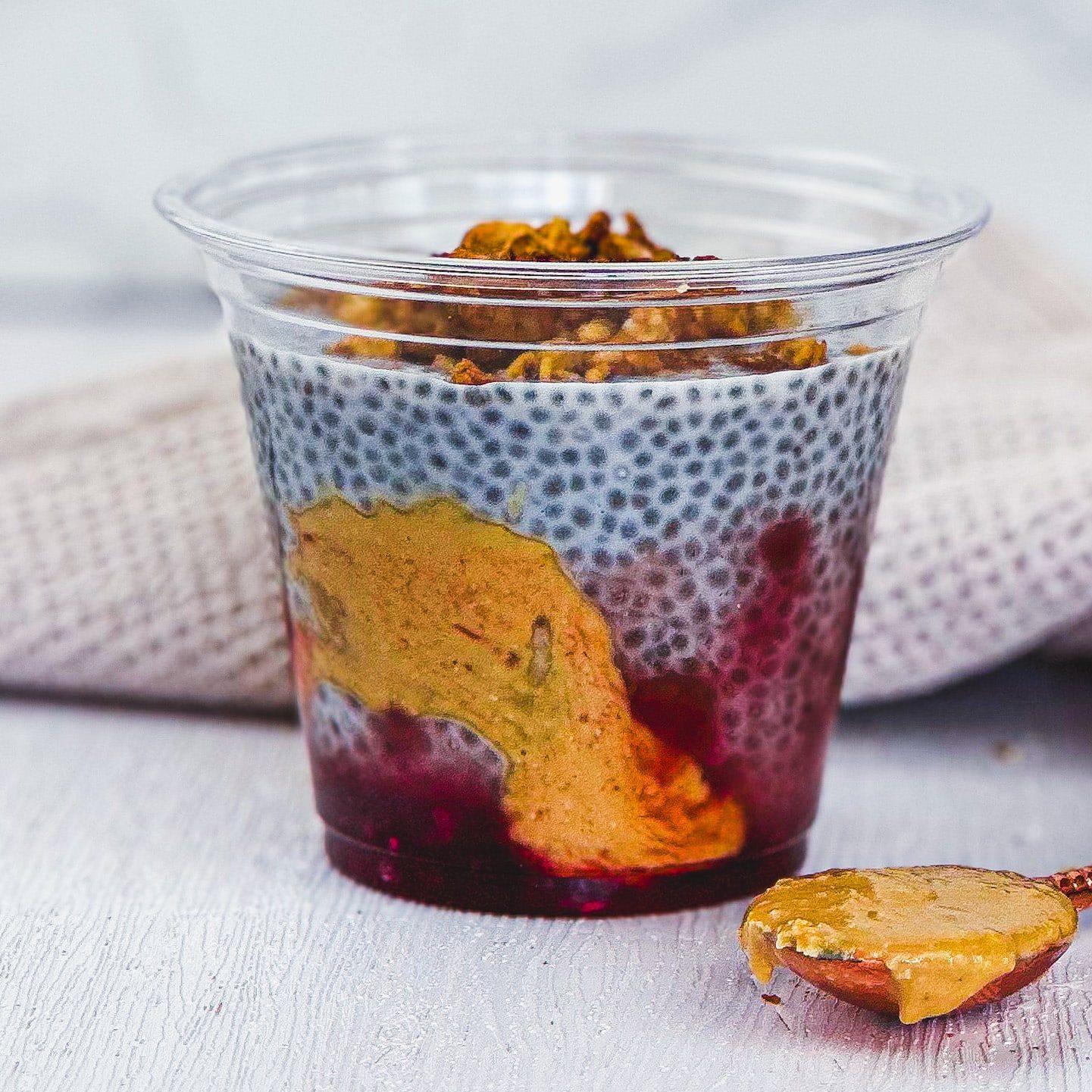 Peanut Butter Jam Chia Pudding